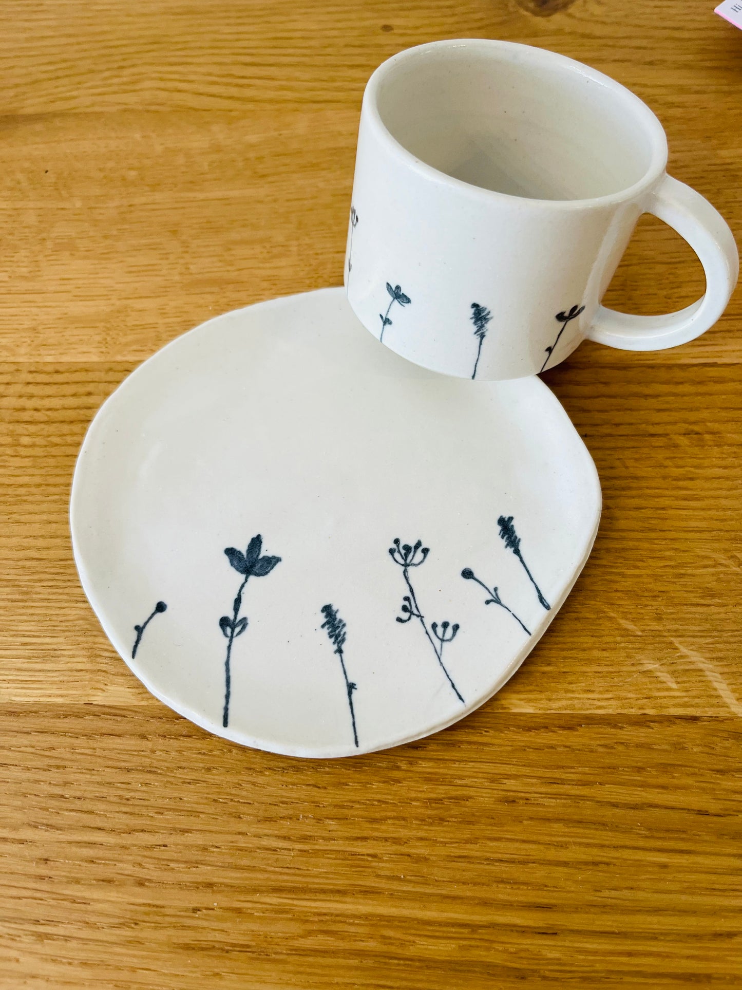 All The Flowers Mini Cup & Plate